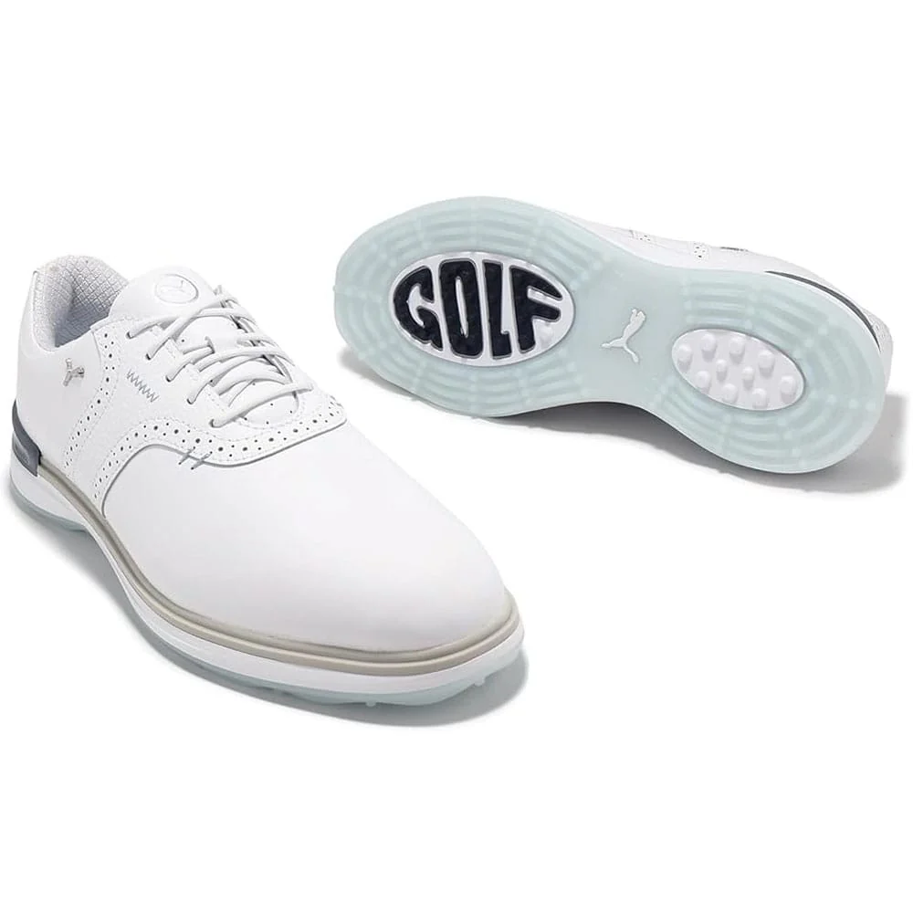 Puma Avant Spikeless Waterproof Shoes - White/Grey/Blue - Image 4