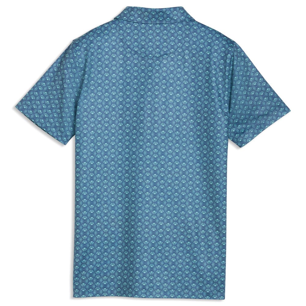 Puma Boys Mattr Scallop Polo Shirt - Dark Indigo/Mint Jelly - Image 2