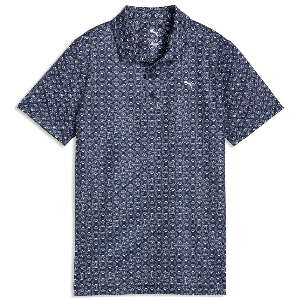 Puma Boys Mattr Scallop Polo Shirt - Deep Navy/White Glow