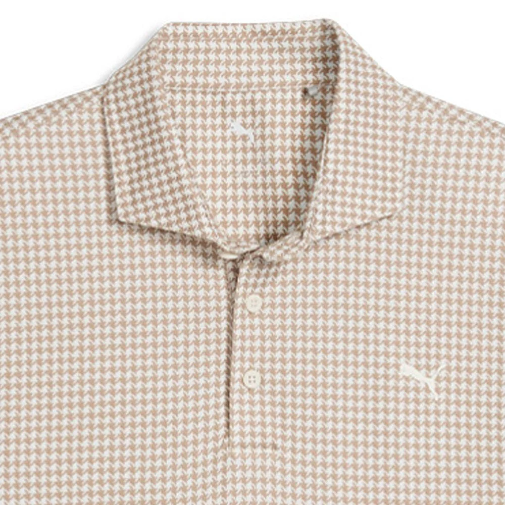 Puma Cloudspun Mono Check Polo Shirt  - White Glow/Ice Coffee - Image 3