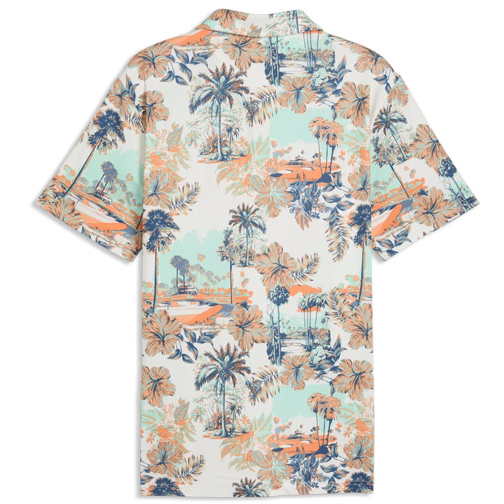 Puma Cloudspun Palm Polo Shirt  - Warm White/Mint Jelly/Melon Glow - Image 2