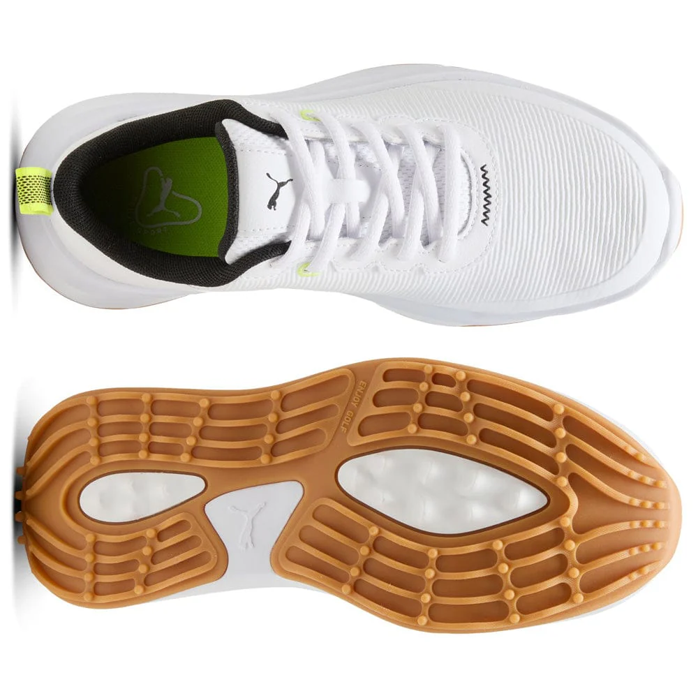 Puma Gruve Sport Junior Waterproof Spikeless Shoes - Puma White/Puma Black/Yellow Alert - Image 2