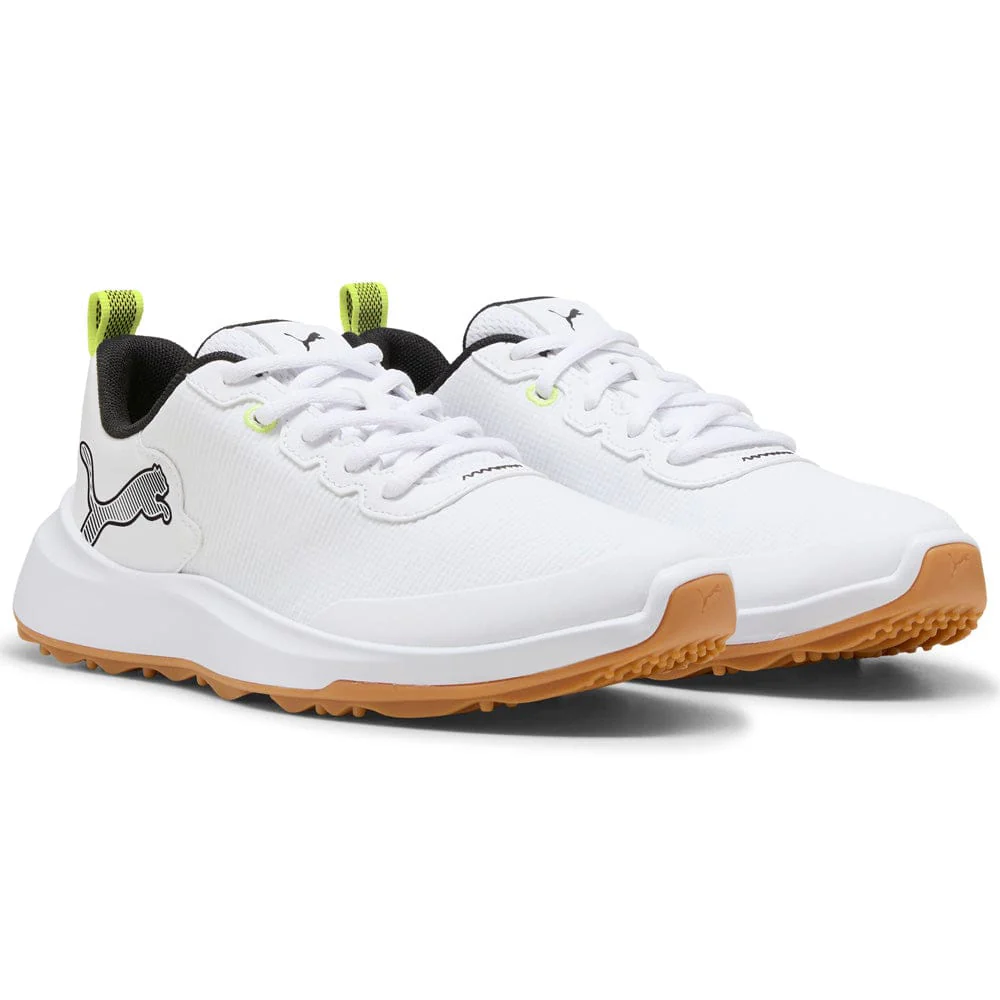 Puma Gruve Sport Junior Waterproof Spikeless Shoes - Puma White/Puma Black/Yellow Alert - Image 4
