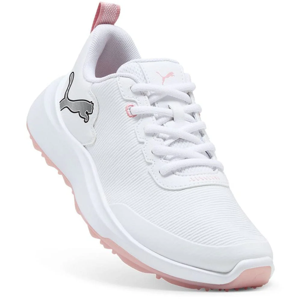 Puma Gruve Sport Junior Waterproof Spikeless Shoes - Puma White/Rosy Outlook/Jasmine Flower - Image 4