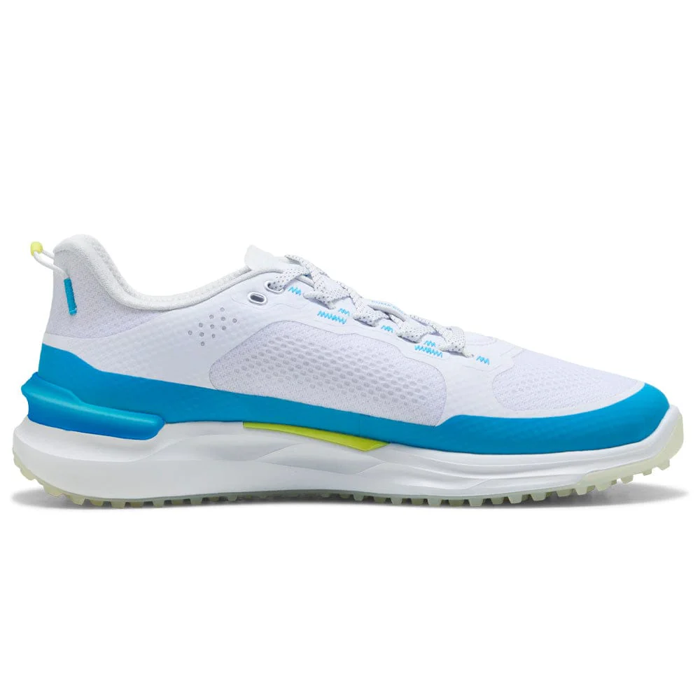 Puma IGNITE Elevate X Waterproof Spikeless Shoes - Puma White/Speed Blue/Apple Spritz - Image 2