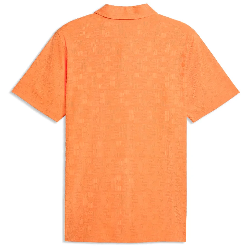 Puma MATTR Deco Jacquard Polo Shirt - Melon Glow - Image 2
