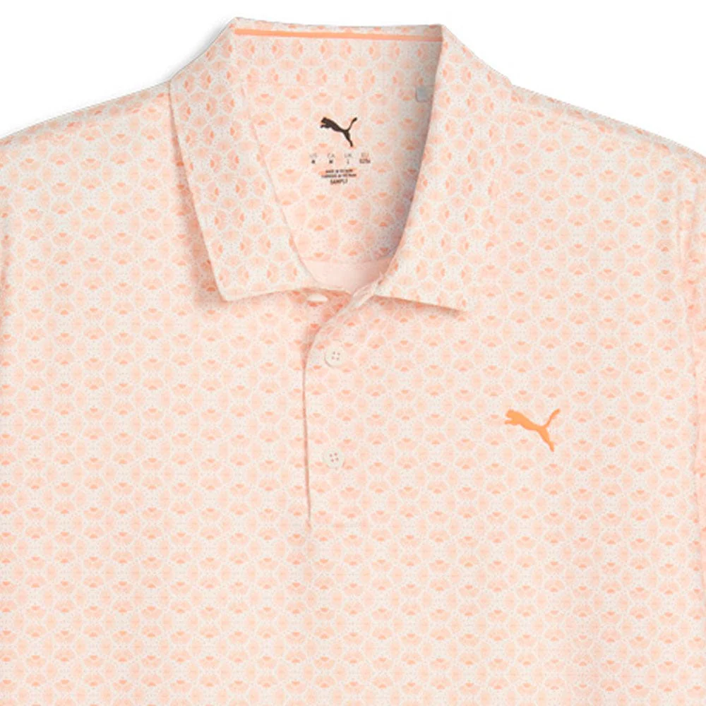 Puma MATTR Scallop Polo Shirt - Warm White/Melon Glow - Image 3