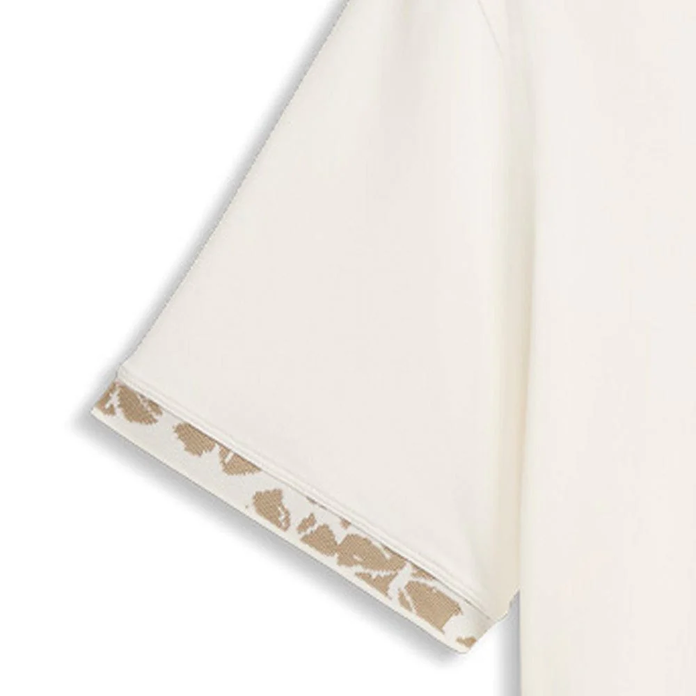Puma Modalon Floral Rib Polo Shirt  - Warm White/Ice Coffee - Image 4