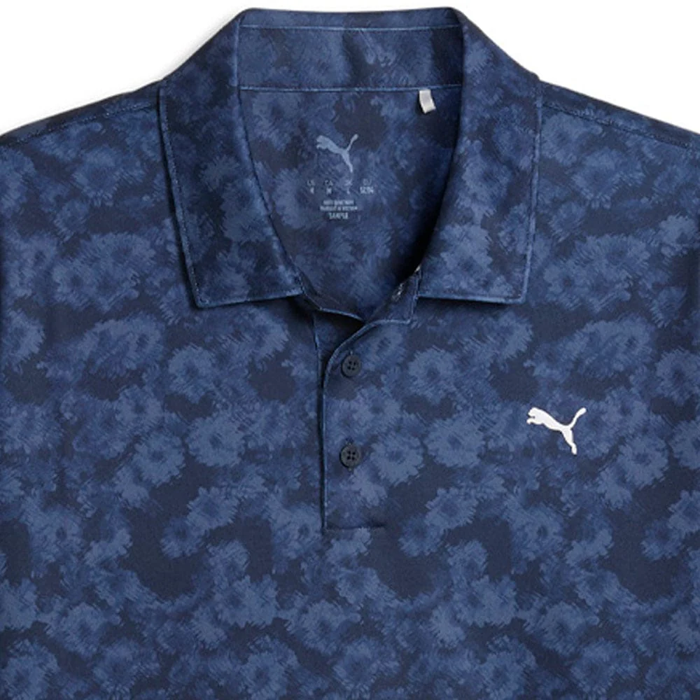 Puma Pure 2.0 Floral Polo Shirt - Deep Navy - Image 3