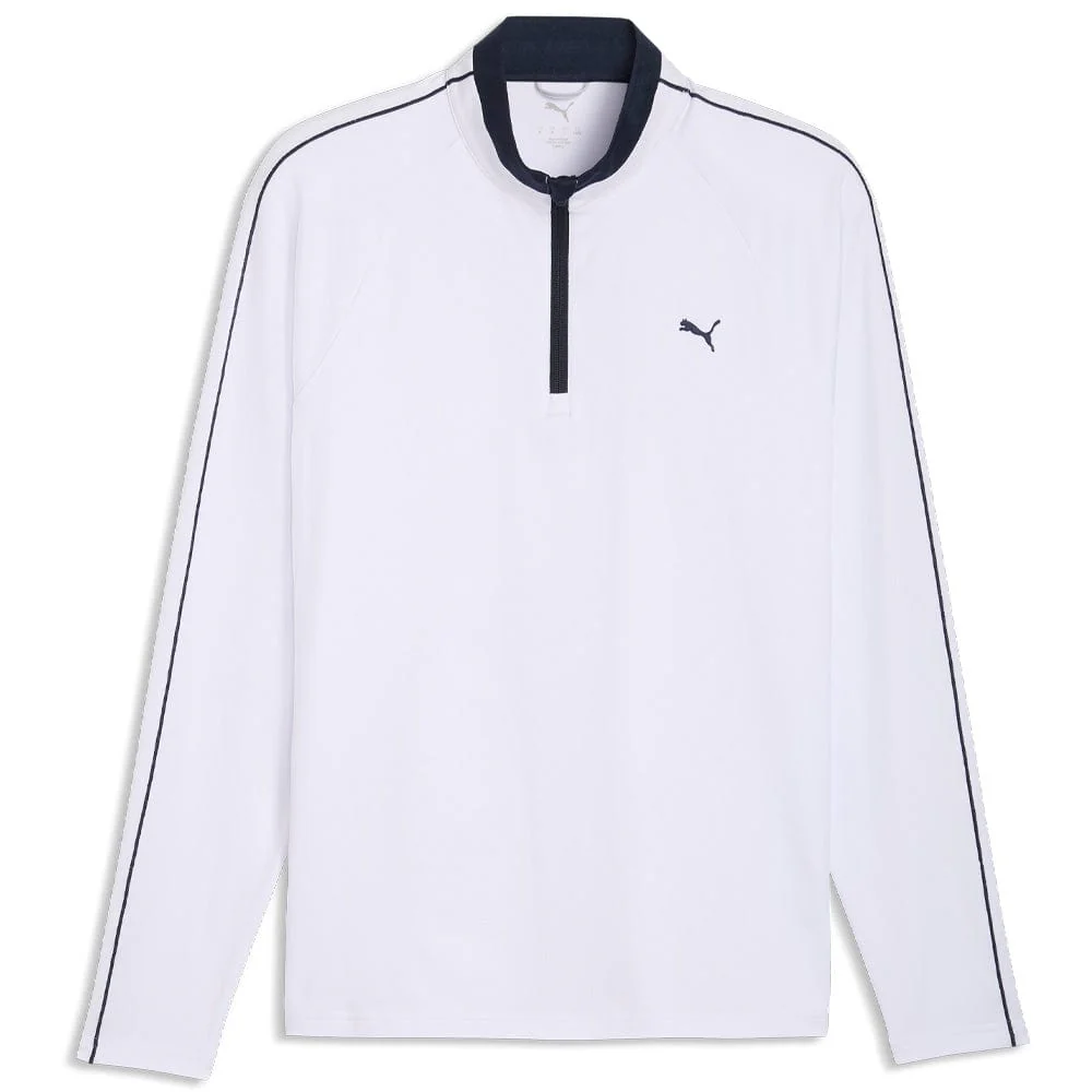 Puma Pure 3.0 1/4 Zip Pullover - White Glow/Deep Navy
