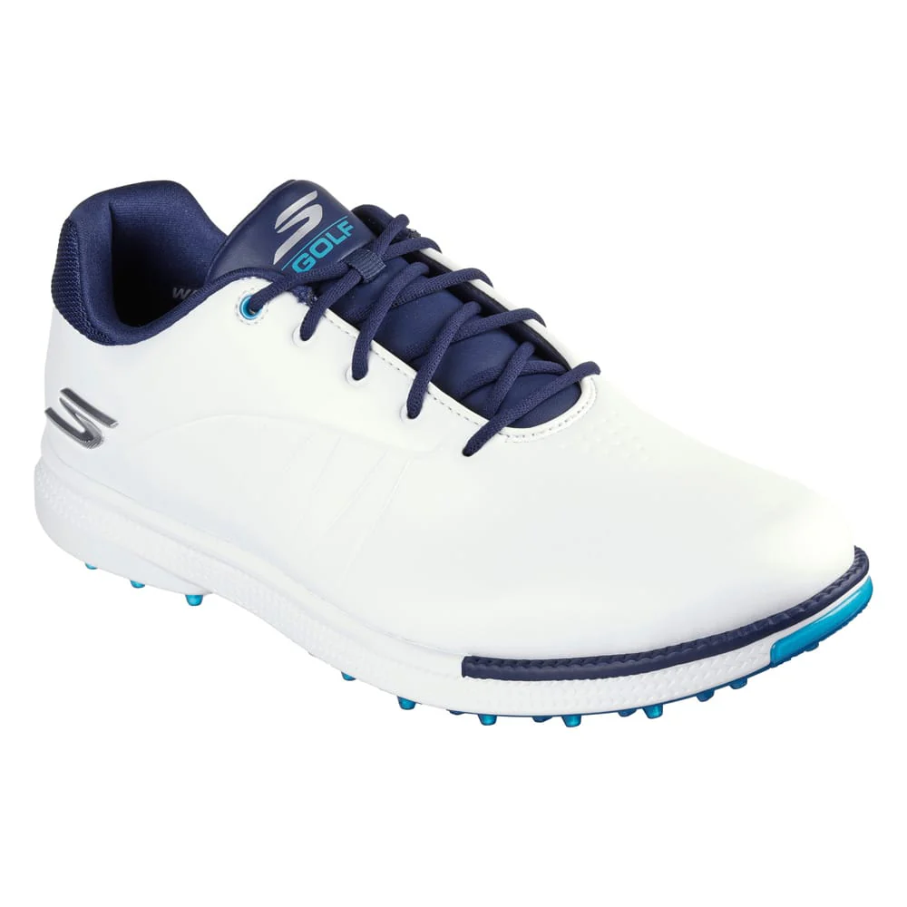 Skechers Go Golf Tempo GF Waterproof Spikeless Shoes - White/Navy/Blue - Image 3