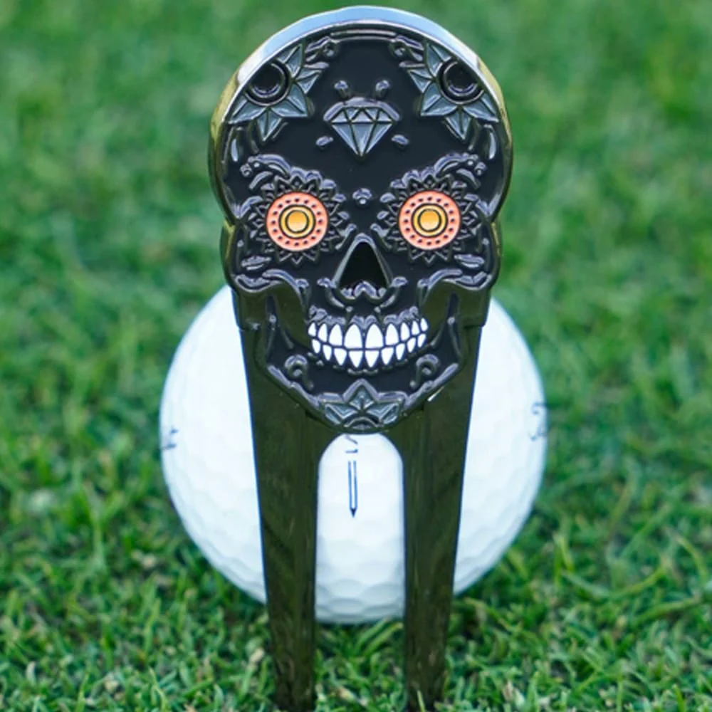 Skins Golf Dia de los Muertos Black Pitch Mark Repairer - Image 2