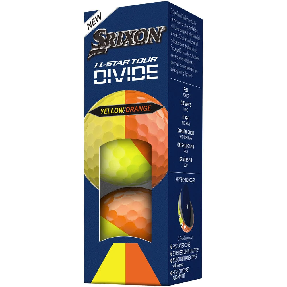 Srixon Q-Star Tour 6 Divide Golf Balls - Yellow/Orange - 12 Pack - Image 5