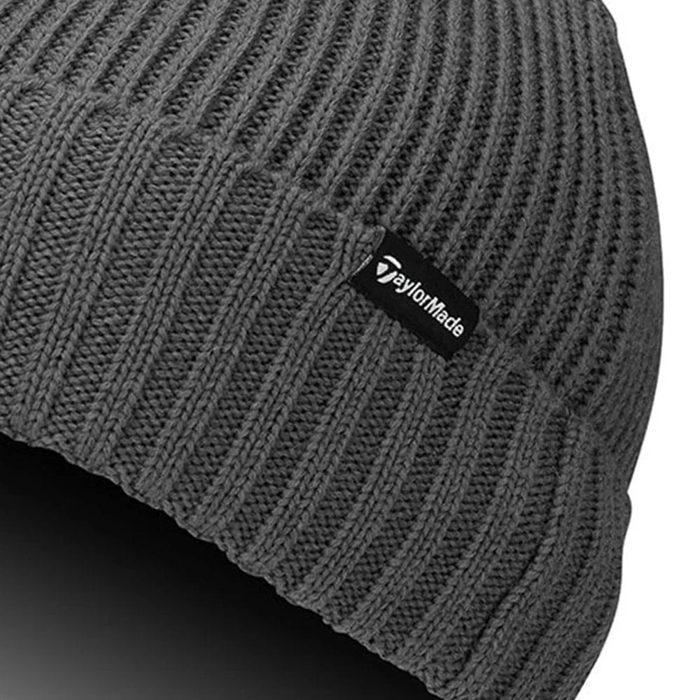 TaylorMade Ribbed Knit Beanie - Charcoal Heather - Image 3