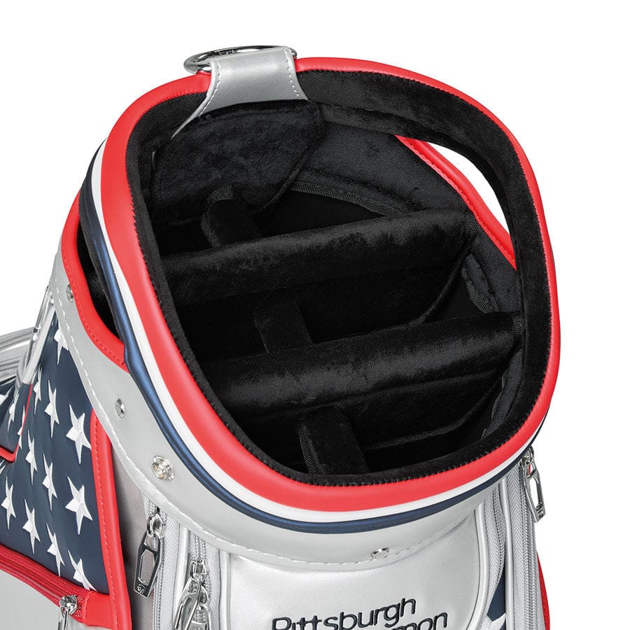 TaylorMade Heritage Staff Bag - Silver/Navy/Red - Image 2
