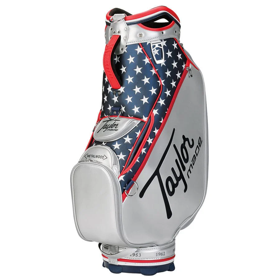 TaylorMade Heritage Staff Bag - Silver/Navy/Red - Image 6