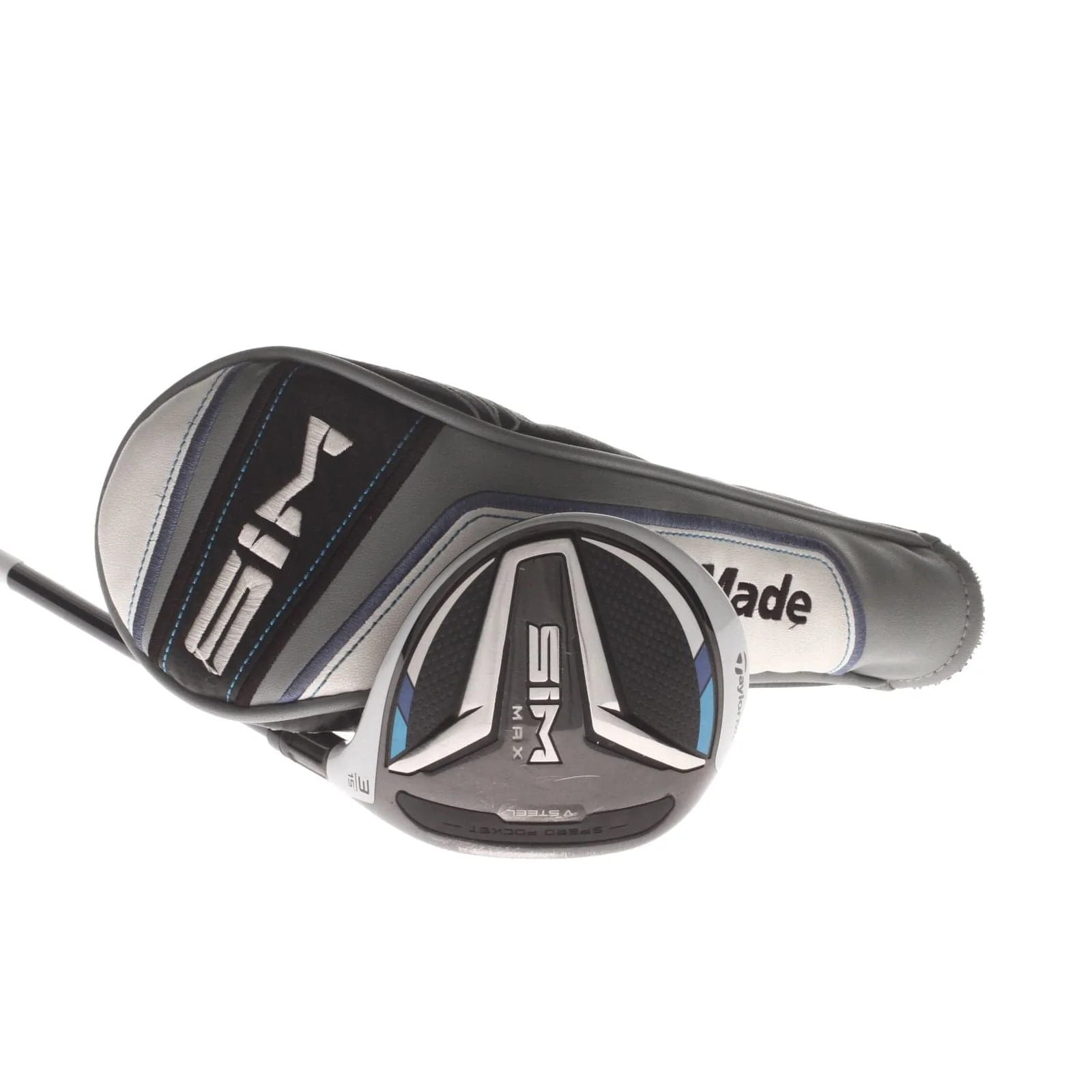 TaylorMade Sim Max Graphite Mens Right Hand Fairway 3 Wood 15* Stiff - Fujikura Ventus Blue FW 6-S
