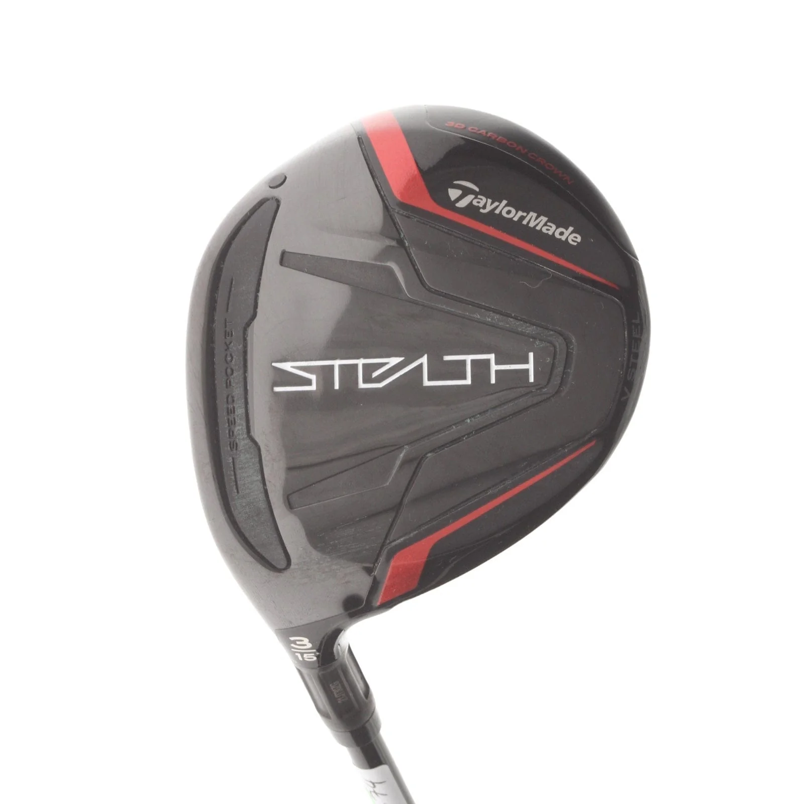 TaylorMade Stealth Graphite Mens Left Hand Fairway 3 Wood 15* Regular - Fujikura Ventus Red FW 5-R
