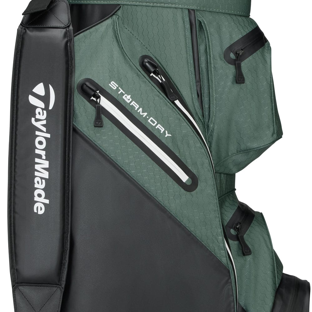 TaylorMade Storm Dry Waterproof Cart Bag - Black/Dark Sage - Image 5