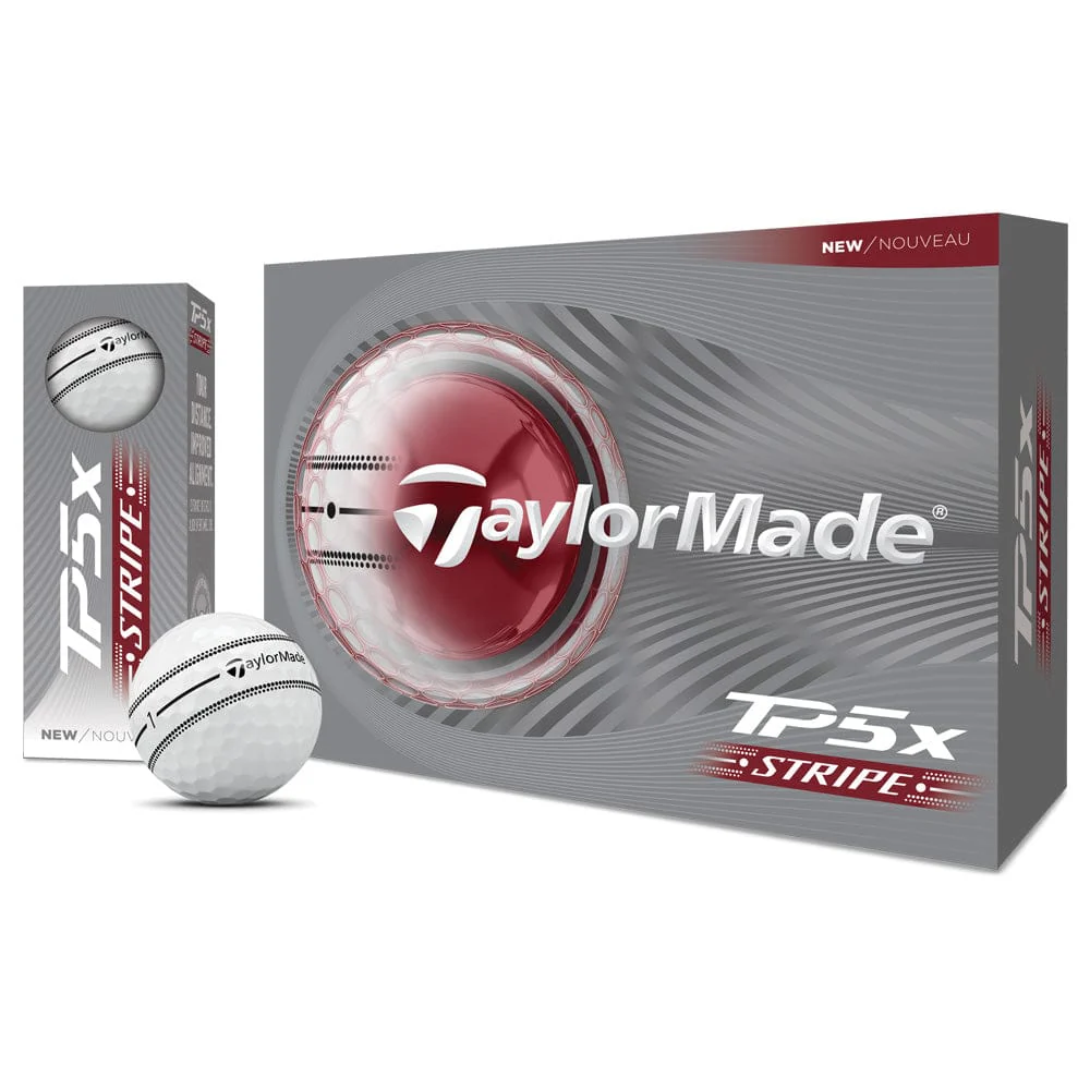 TaylorMade TP5x Stripe Golf Balls - White - 12 Pack - Image 6