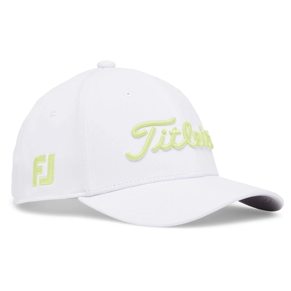 Titleist Junior Tour Performance Cap - White/LightLime - Image 3