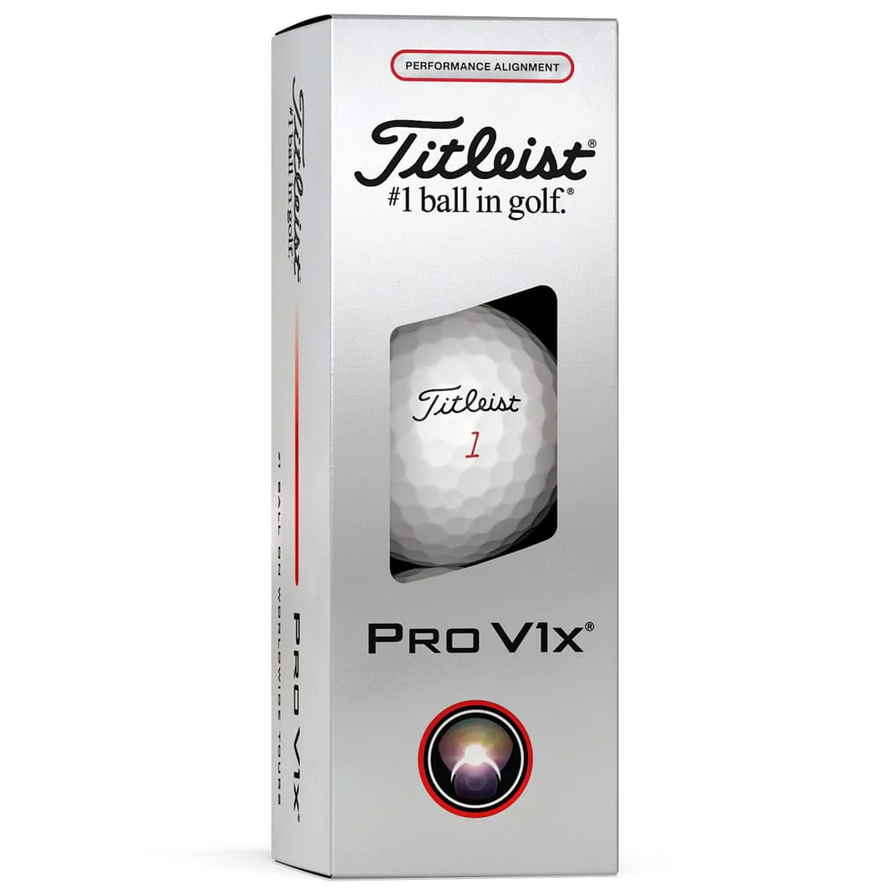 Titleist Pro V1x AIM Performance Alignment Golf Balls - Red - 12 Pack - Image 3