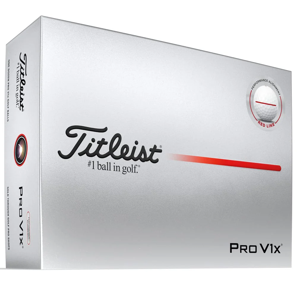 Titleist Pro V1x AIM Performance Alignment Golf Balls - Red - 12 Pack - Image 8