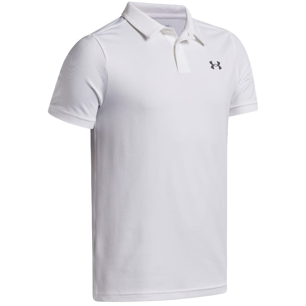 Under Armour Boys Matchplay Polo Shirt - White/Castlerock - Image 3