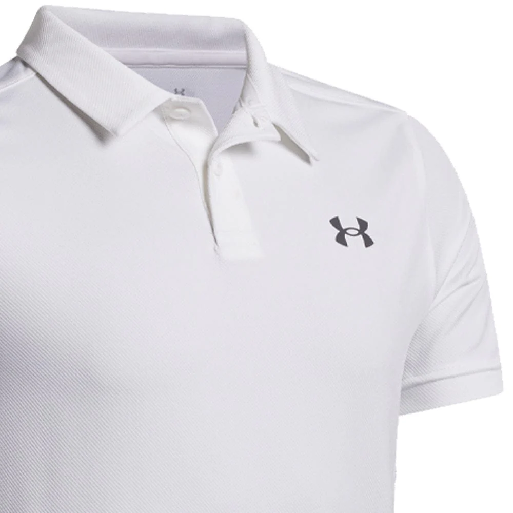 Under Armour Boys Matchplay Polo Shirt - White/Castlerock - Image 4