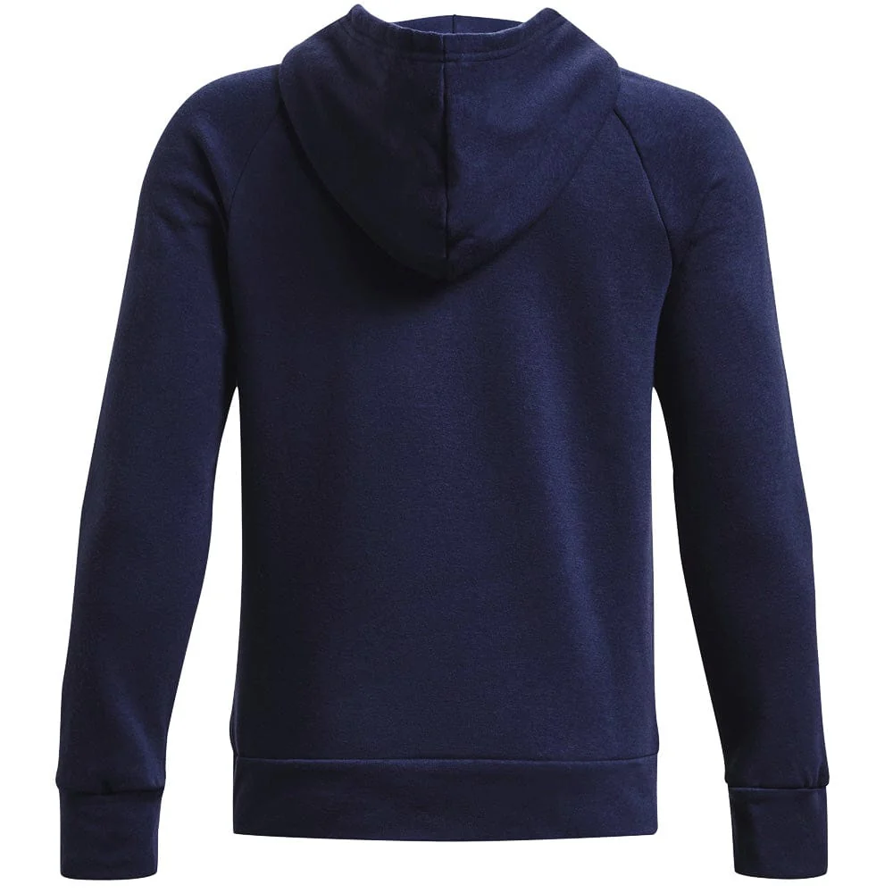 Under Armour Boys' Rival Fleece Hoodie - Midnight Navy/White - Image 2