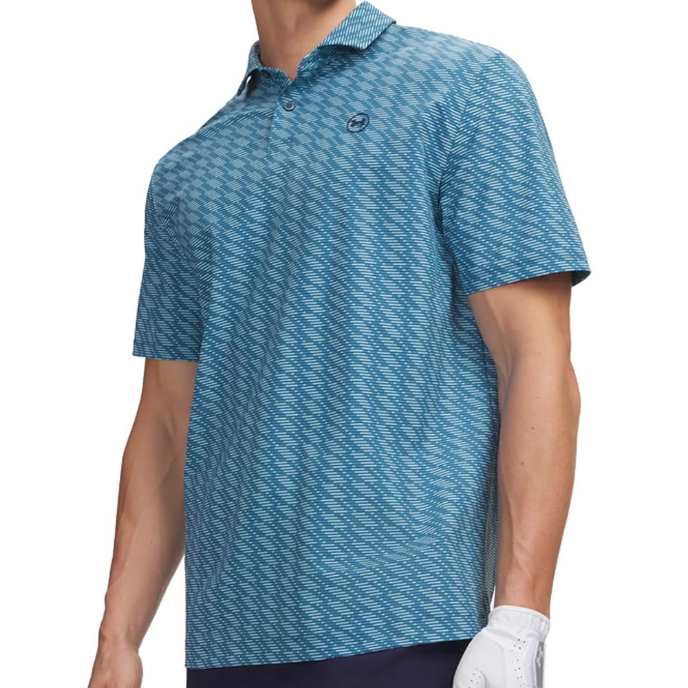 Under Armour Drive Chill Printed Polo Shirt - Boundless Blue/Blue Haze/Midnight Navy