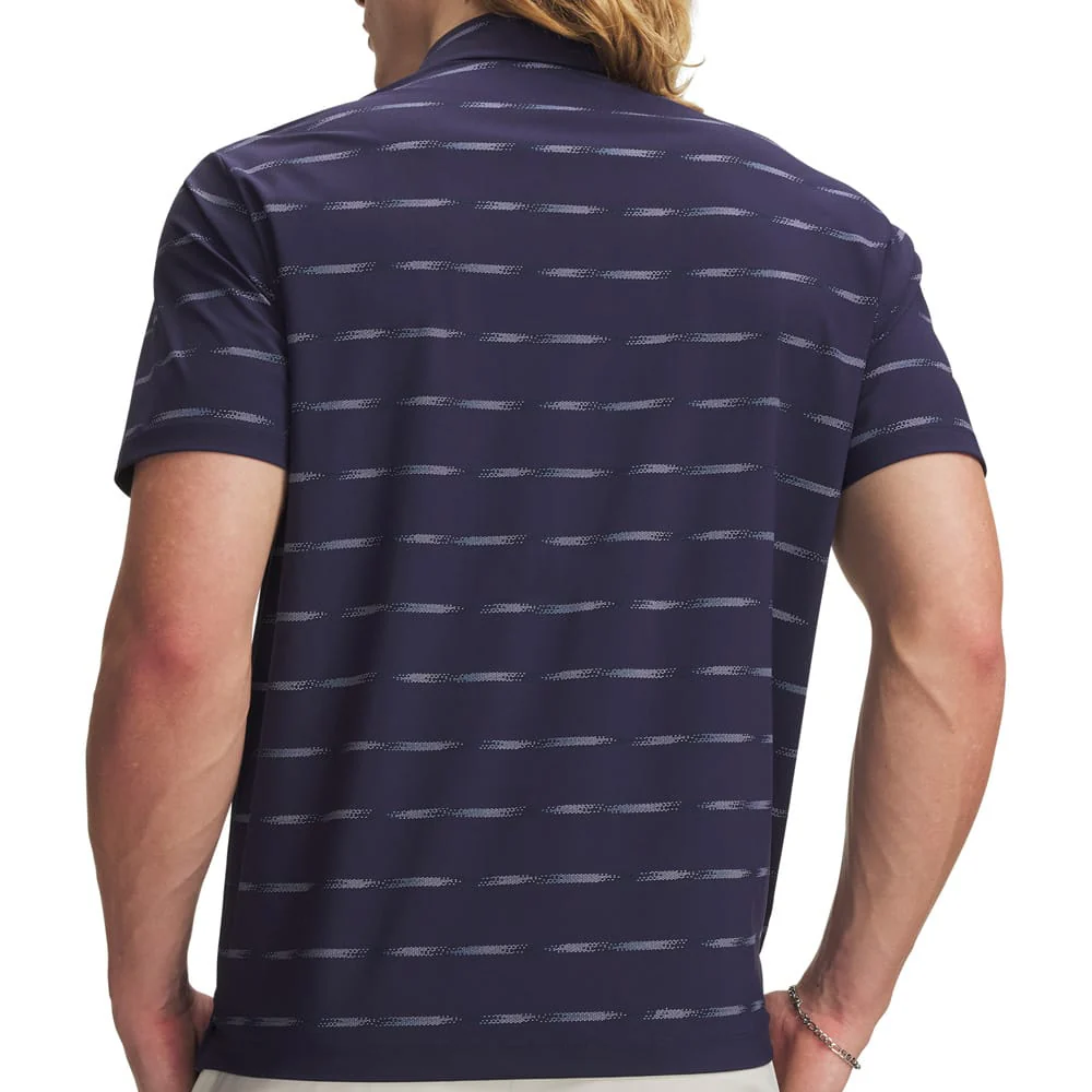 Under Armour Drive Chill Printed Polo Shirt - Midnight Navy/Blue Haze/White - Image 2
