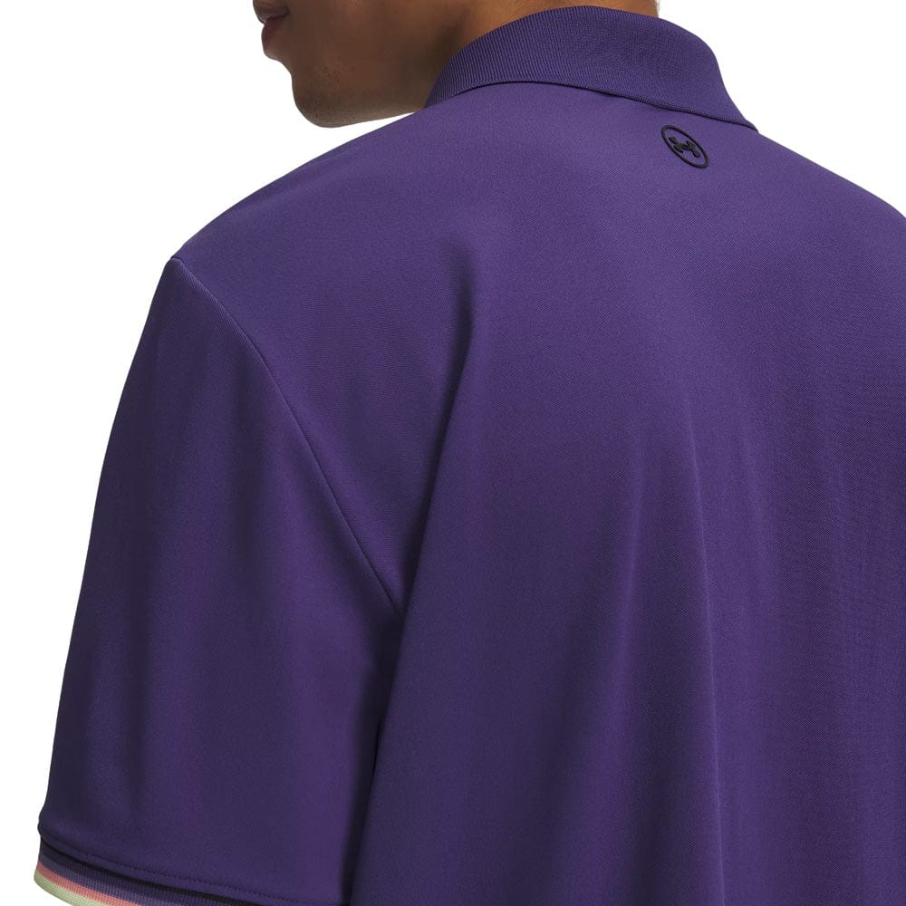 Under Armour ArmourDry Pique Polo Shirt - Mystical Purple/Black/Black - Image 3