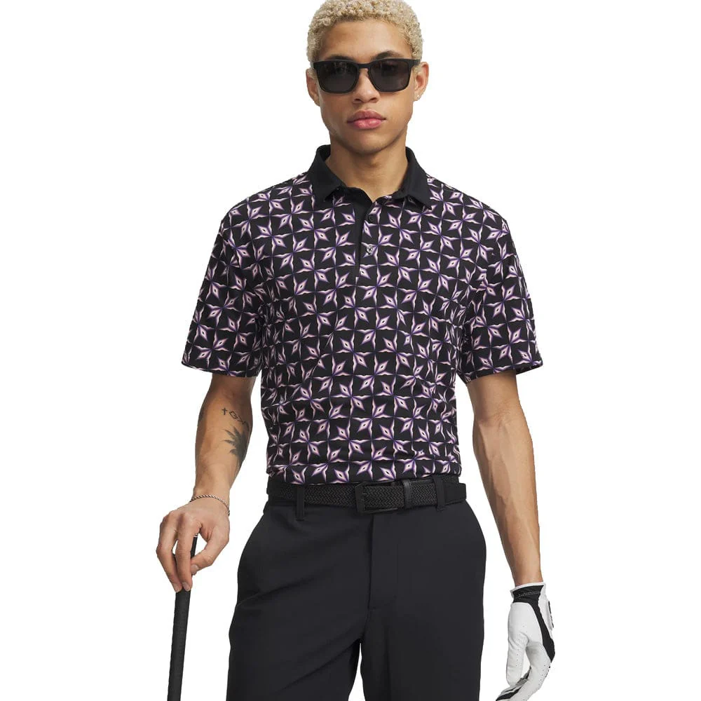 Under Armour ArmourDry Printed Polo Shirt - Black/Posh Pink/White - Image 4