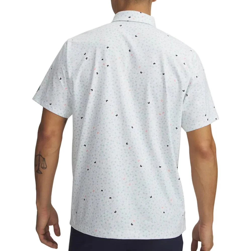 Under Armour ArmourDry Printed Polo Shirt - White/Enamel Blue/Midnight Navy - Image 2