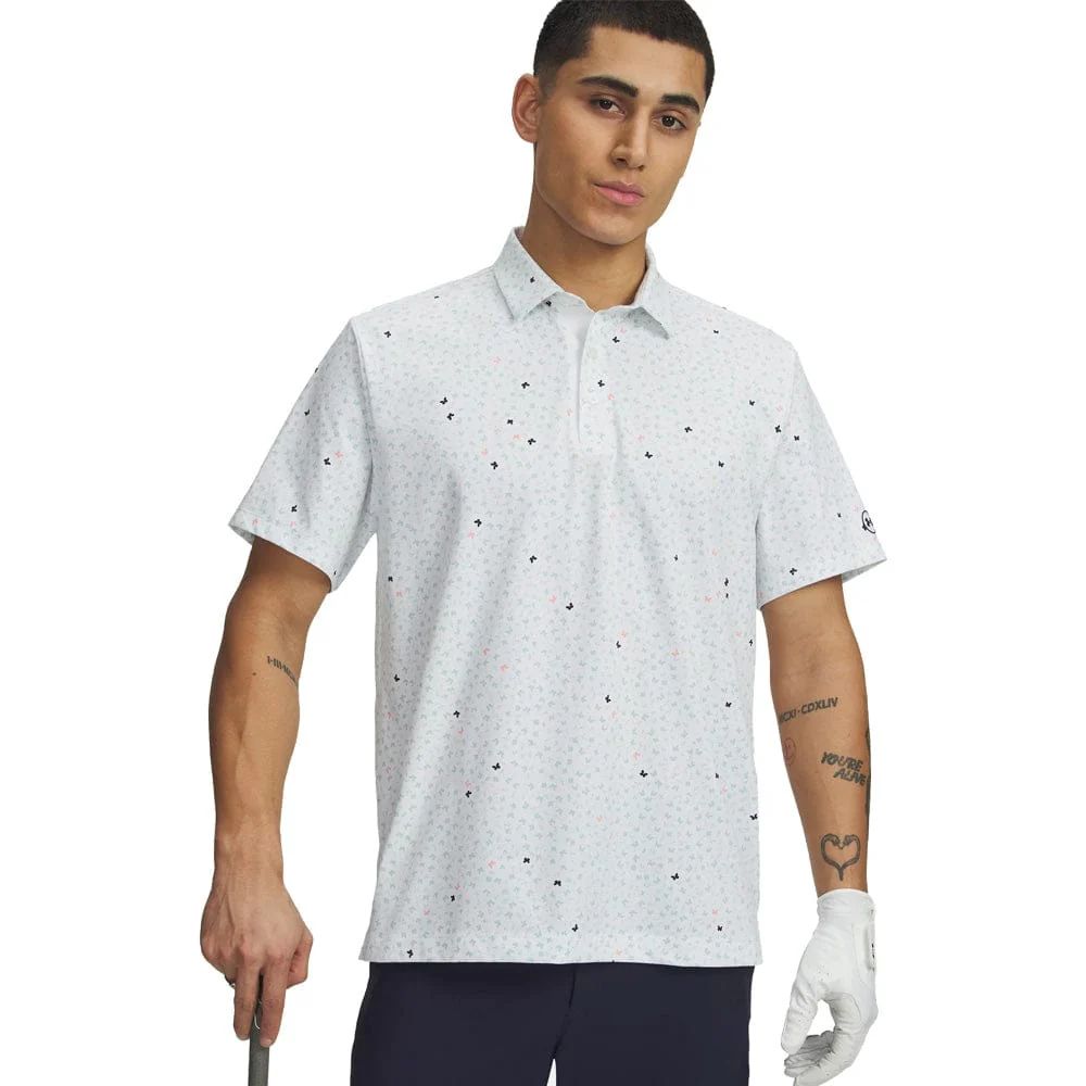 Under Armour ArmourDry Printed Polo Shirt - White/Enamel Blue/Midnight Navy - Image 4