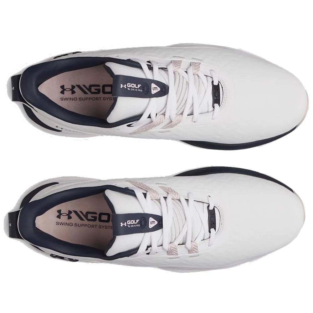Under Armour Drive Pro Clone Limited Edition Waterproof Spiked Shoes - White/White/Midnight Navy - Image 3