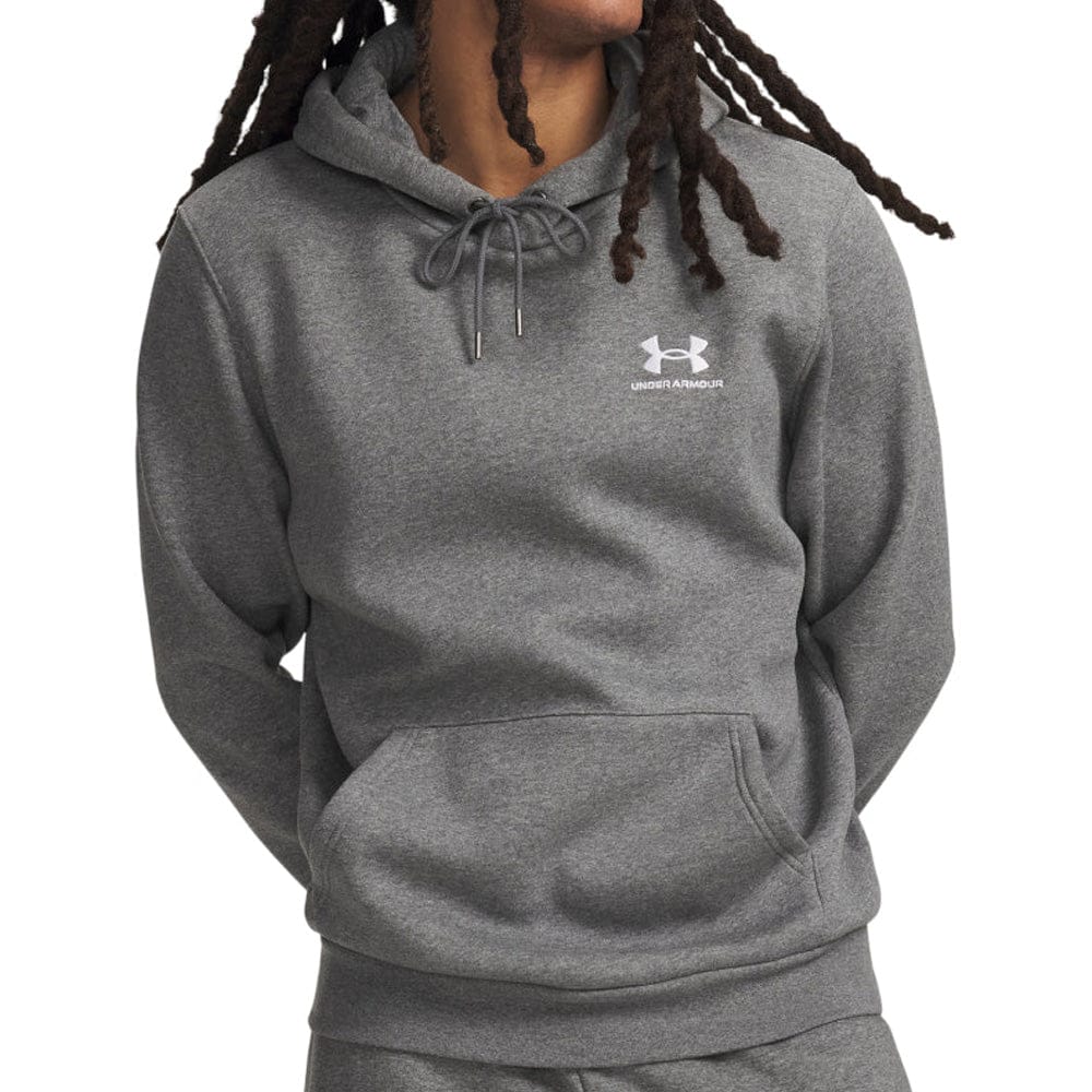 Under Armour Icon Fleece Hoodie - Pitch Gray Medium Heather/White - Image 3