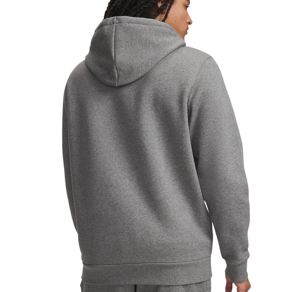 Under Armour Icon Fleece Hoodie - Pitch Gray Medium Heather/White - Image 4