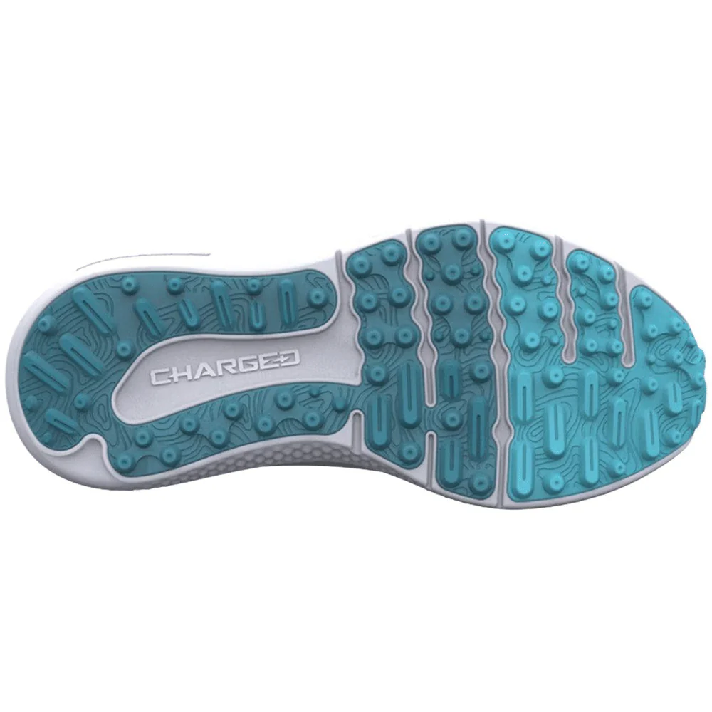 Under Armour Junior Surge Golf Spikeless Shoes - Halo Gray/Fresco Blue/Metallic Silver - Image 2