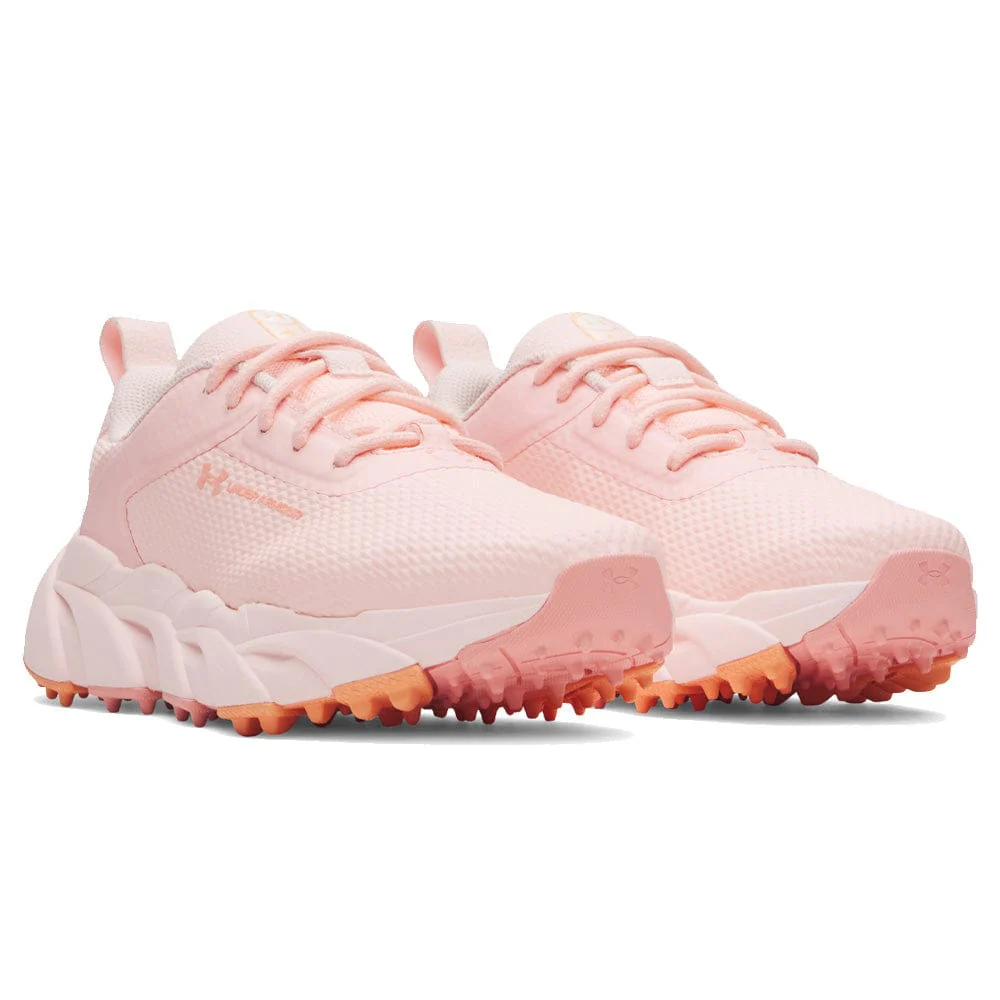 Under Armour Ladies Halo Hybrid Waterproof Spikeless Shoes - Golf Trip - Beta Tint/Beta Tint/Posh Pink - Image 3
