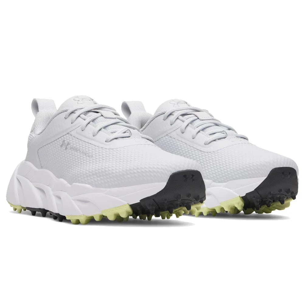 Under Armour Ladies Halo Hybrid Waterproof Spikeless Shoes - Halo Gray/White/Metallic Silver - Image 4