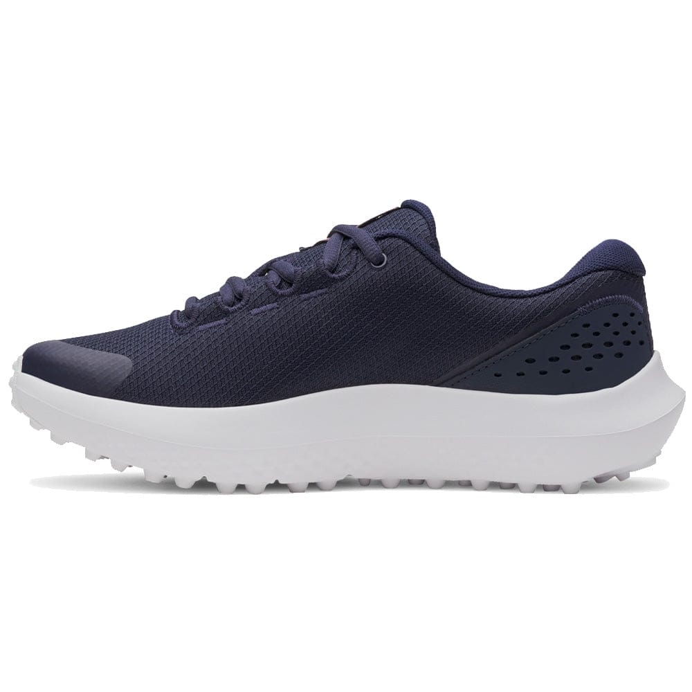 Under Armour Ladies Surge Spikeless Shoes - Midnight Navy/White/Bittersweet Pink - Image 2