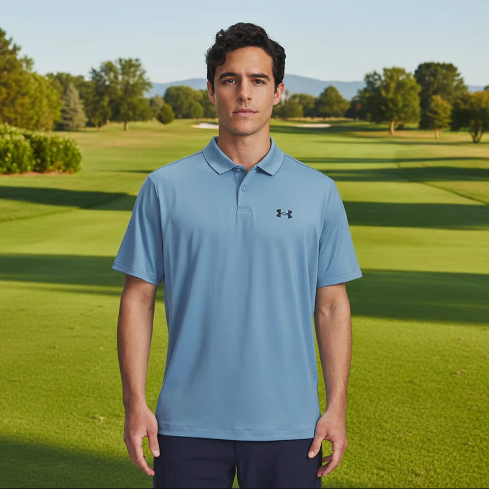 Under Armour Matchplay Performance 3.0 Polo Shirt - Blue Smoke/Midnight Navy - Image 3