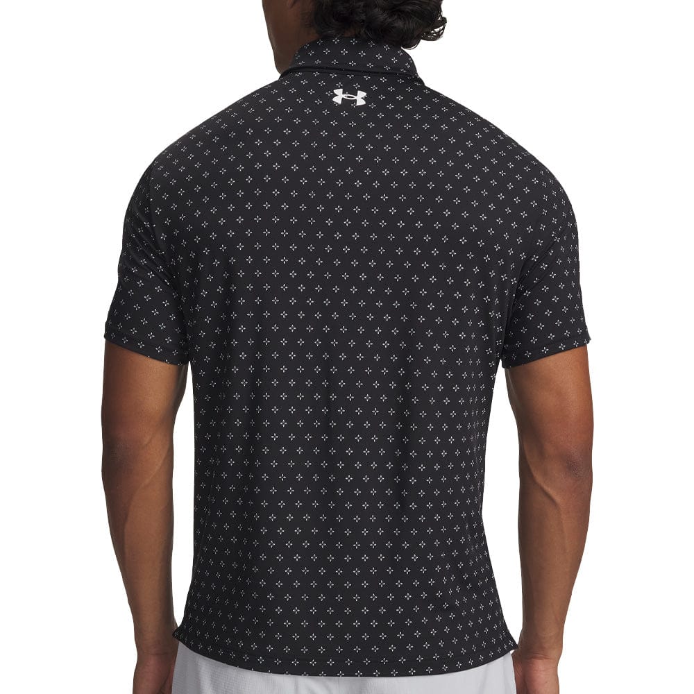 Under Armour Playoff 3.0 Printed Polo Shirt - Black/White/White - Image 2