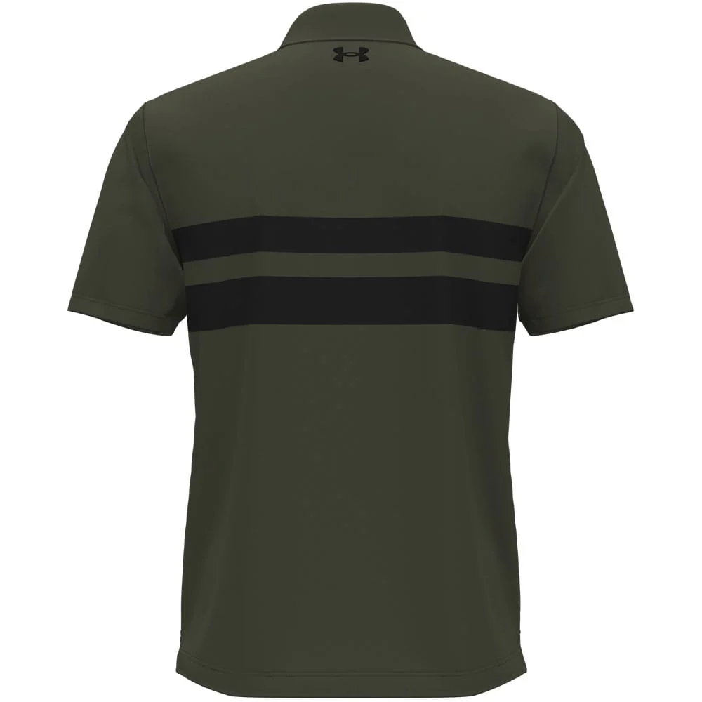 Under Armour Playoff 3.0 Stripe Polo Shirt - Marine OD Green/Black - Image 3