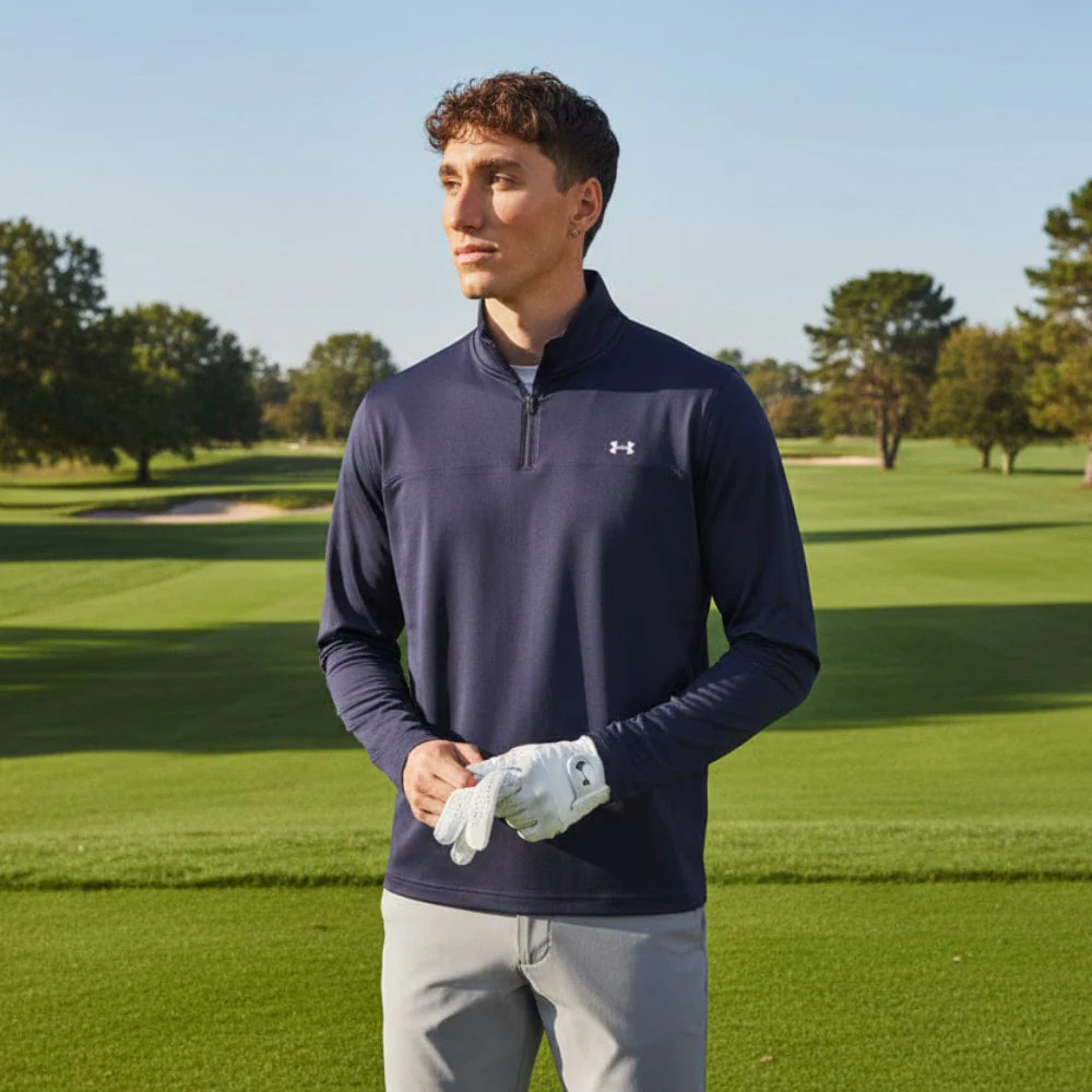 Under Armour T2G 1/4 Zip Pullover - Midnight Navy/Midnight Navy/White - Image 4