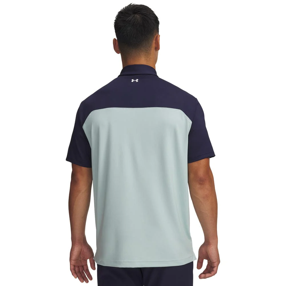 Under Armour T2G Colorblock Polo Shirt - Enamel Blue/Midnight Navy/White - Image 2