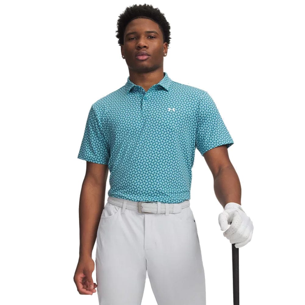 Under Armour T2G Printed Polo Shirt - Boundless Blue/Blue Haze/White - Image 4