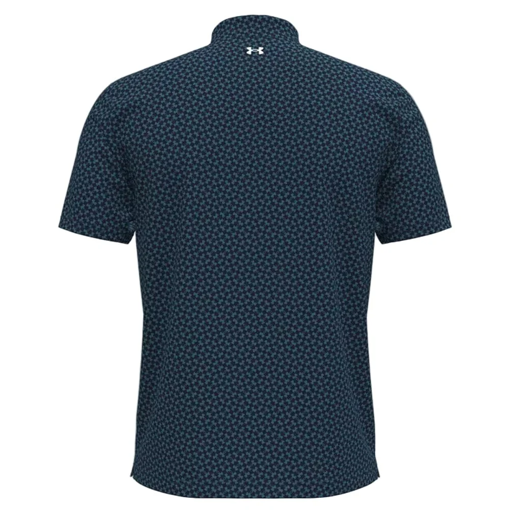 Under Armour T2G Printed Polo Shirt - Midnight Navy/Boundless Blue/White - Image 2